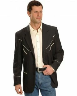 Scully Black Retro Western Jacket - Big And Tall For Men's