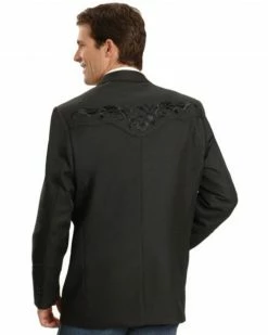 Scully Black Floral Embroidered Western Jacket - Big & Tall For Men's -Scully Shop 072B31 89 P2