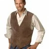 Scully Men's Boar Suede Snap Front Vest Espresso -Scully Shop 082629 Y6 P1