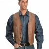 Scully Lamb Leather Vest For Men's Antique Brown -Scully Shop 082685 DK P1
