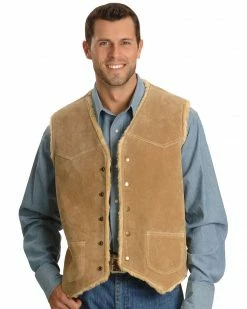 Scully Boar Suede Leather Vest For Men's Chocolate -Scully Shop 082863 35 P1