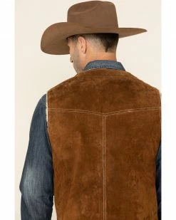 Scully Boar Suede Leather Vest For Men's Chocolate -Scully Shop 082863 41 P4