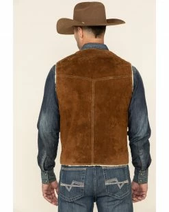 Scully Boar Suede Leather Vest For Men's Chocolate -Scully Shop 082863 41 P5