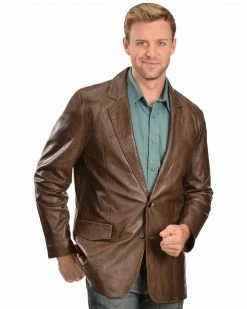 Scully Lamb Leather Blazer - Reg  For Men's Chocolate