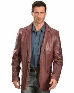 Scully Lamb Leather Blazer - Reg  For Men's Chocolate -Scully Shop 082874 87 P1