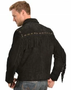 Scully Boar Suede Fringe Jacket For Men's -Scully Shop 082929 89 P2