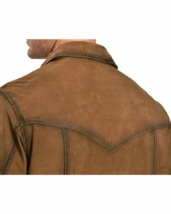 Scully Suede Leather Western Shirt For Men's Brown -Scully Shop 082A37 41 D3