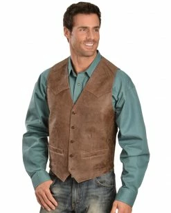 Scully Western Lamb Vest For Men's Brown -Scully Shop 082A42 41 P1 1