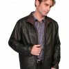 Scully Premium Lambskin Zip Front Jacket For Men's Dark Brown -Scully Shop 082B10 89 P1