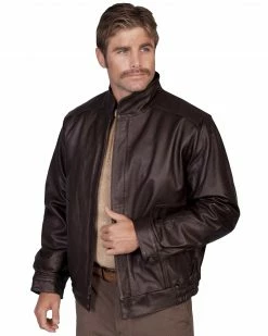 Scully Top Grain Calfskin Leather Jacket For Men's Black