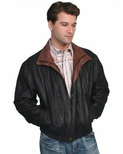 Scully Double Collar Leather Jacket - Tall For Men's Black