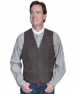 Scully Men's Frontier Leather Vest Brown -Scully Shop 082B26 41 P1 1