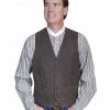 Scully Men's Frontier Leather Vest Brown -Scully Shop 082B26 41 P1