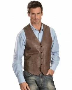 Scully Men's Frontier Leather Vest Brown -Scully Shop 082B26 47 P1