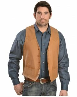 Scully Men's Basic Lambskin Vest Tan 13 Scully Men's Basic Lambskin Vest Tan -Scully Shop 082B27 280 P1