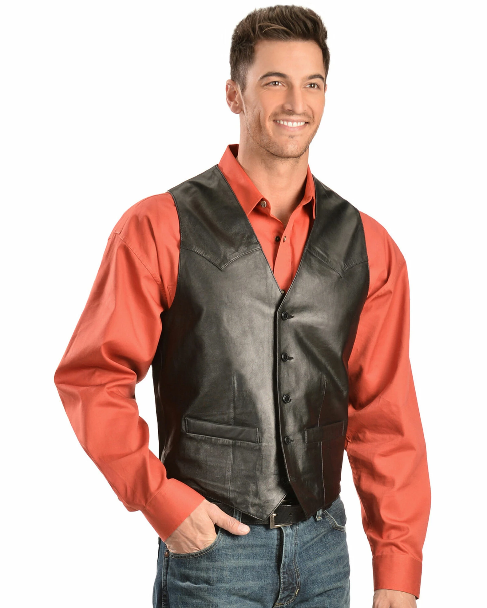 Scully Men's Basic Lambskin Vest Tan 4 Scully Men's Basic Lambskin Vest Tan - Image 2