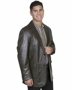 Scully Contemporary Lamb Blazer - Big And Tall For Men's Chocolate