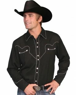 Scully White Retro Western Shirt - Big & Tall For Men's -Scully Shop 083G33 89 P1