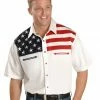 Scully American Flag Colorblock Western Shirt For Men's Multi