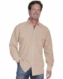 Scully Cantina Western Yoke Shirt For Men's Cayenne -Scully Shop 0924U4 12 P1