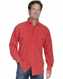 Scully Cantina Western Yoke Shirt For Men's Cayenne