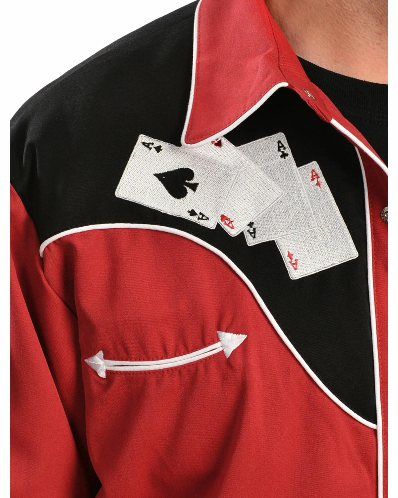 Scully Men's Poker Cards Embroidered Retro Long Sleeve Western Shirt 6 Scully Men's Poker Cards Embroidered Retro Long Sleeve Western Shirt - Image 4