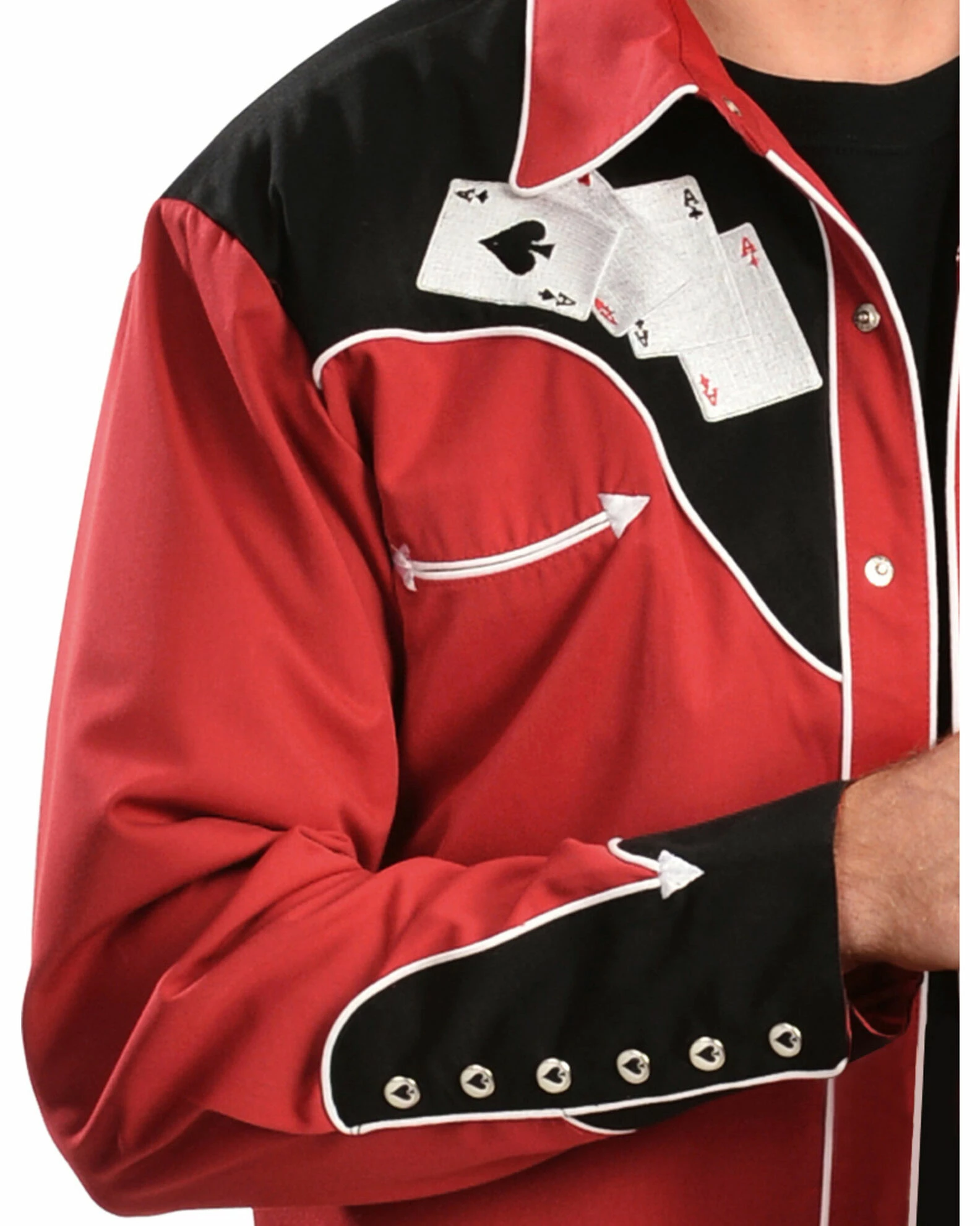 Scully Men's Poker Cards Embroidered Retro Long Sleeve Western Shirt 7 Scully Men's Poker Cards Embroidered Retro Long Sleeve Western Shirt - Image 5