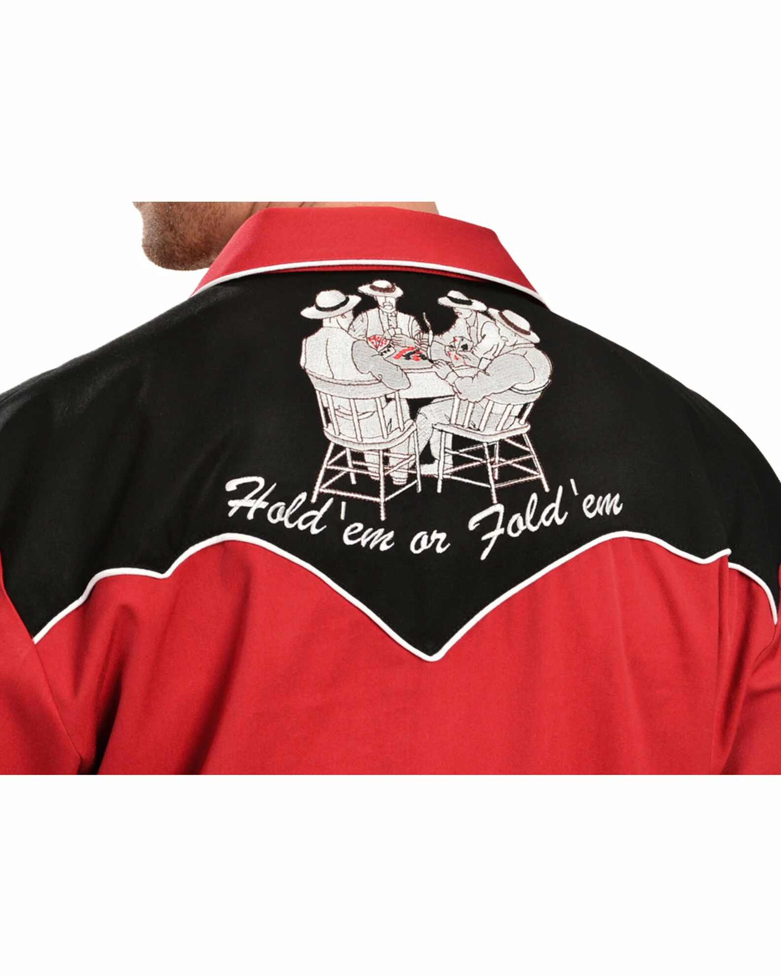 Scully Men's Poker Cards Embroidered Retro Long Sleeve Western Shirt 8 Scully Men's Poker Cards Embroidered Retro Long Sleeve Western Shirt - Image 6