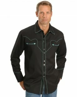 Scully Men's Long Sleeve Western Shirt Black
