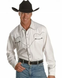 Scully White Retro Western Shirt For Men's