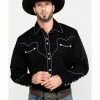 Scully Men's Black Embroidered Long Sleeve Western Shirt  -Scully Shop 2000041449 7018 P1