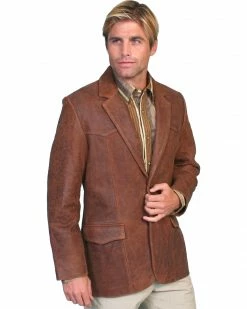 Scully Men's Lamb Leather Blazer - Big And Tall  Chocolate -Scully Shop 2000141493 200 P1