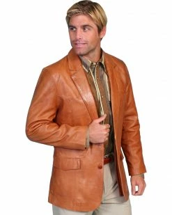 Scully Men's Lamb Leather Blazer - Big And Tall  Chocolate -Scully Shop 2000141493 203 P1