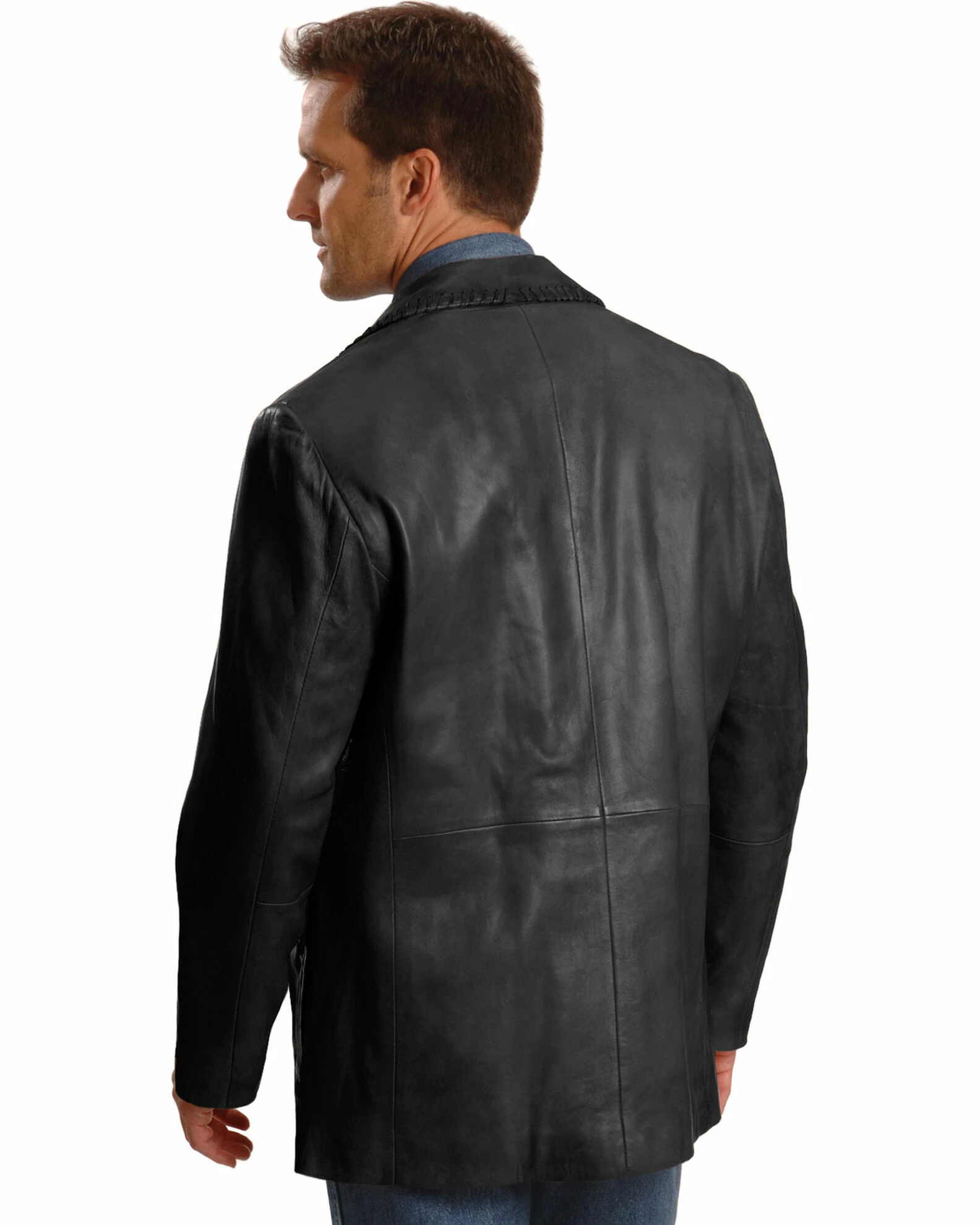 Scully Whipstitch Lambskin Leather Blazer - Tall For Men's Tan 3 Scully Whipstitch Lambskin Leather Blazer - Tall For Men's Tan - Image 2
