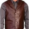 Scully Men's Lambskin Lapel Vest - Big Brown