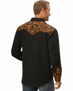 Scully Men's Copper Embroidered Gunfighter Shirt - Big Black -Scully Shop 2000245290 001 P2
