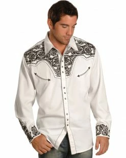 Scully Men's Pewter Embroidered Gunfighter Shirt Steel -Scully Shop 2000245295 060 P1 1