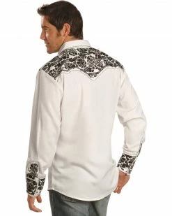 Scully Men's Pewter Embroidered Gunfighter Shirt Steel -Scully Shop 2000245295 060 P2