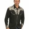 Scully Men's Silver Embroidered Gunfighter Long Sleeve Western Shirt -Scully Shop 2000245296 040 P1