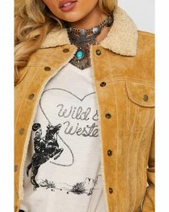 Scully Women's Faux Shearling Jean Jacket Brown -Scully Shop 2000280474 220 P4