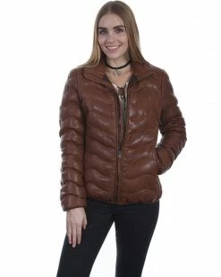 Leatherwear By Scully Women's Ribbed Jacket Red -Scully Shop 2000280523 235 P1 2