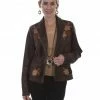 Leatherwear By Scully Women's Old Brown Leather Blazer 1 Leatherwear By Scully Women's Old Brown Leather Blazer -Scully Shop 2000280543 200 P1