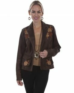 Leatherwear By Scully Women's Old Brown Leather Blazer