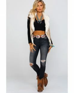 Honey Creek By Scully Women's Beige Faux Fur Vest Beige/khaki -Scully Shop 2000280568 250 P6