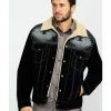 Scully Men's Boar Suede Southwestern Yolk Jean Jacket  Black -Scully Shop 2000280980 001 P1