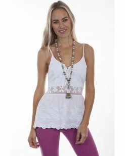 Cantina By Scully Women's White Spaghetti Strap Cami 