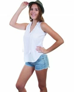 Cantina By Scully Women's White Tie Front Blouse