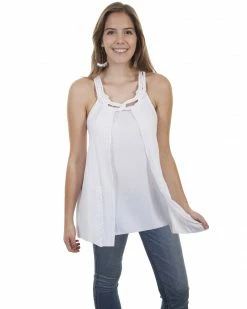 Cantina By Scully Women's Rope Strap Blouse White -Scully Shop 2000281269 100 P1