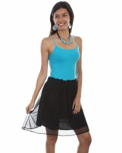 Honey Creek By Scully Women's Black Swiss Dot Skirt