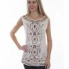 Honey Creek By Scully Women's Ivory Embroidered Tank Top -Scully Shop 2000281354 103 P1